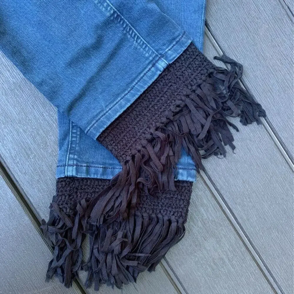 Scotch & Soda Womens Maison Boyfriend Jeans Blue Stretch Fringe Slim Fit 29